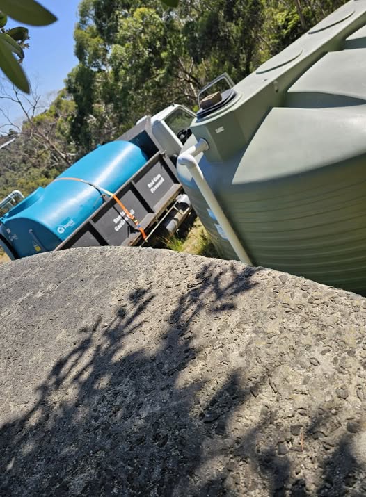 Multiple rainwater tanks on a rural property