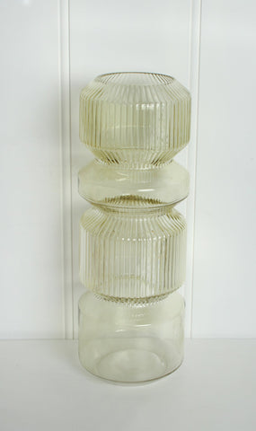 Bibo Ribbed Glass Cylinder Vase