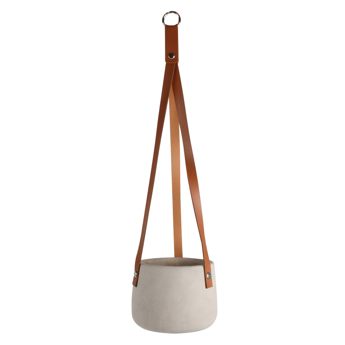 Buy Abiliene Concrete Hanging Pot With Leather Straps 13 x 13 x 10cm in Australia