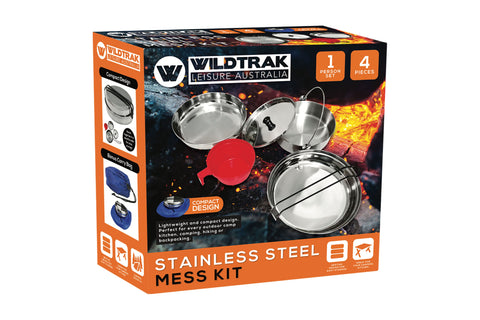 STAINLESS STEEL 1 PERSON MESS KIT