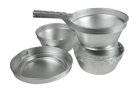 Aluminium Camping Cook Set With Alcohol Burner