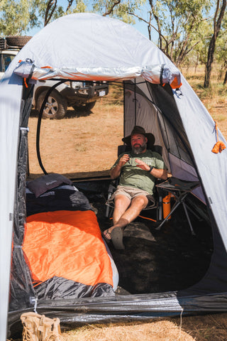 Wildtrak™ Tanami Series II 3V Dome Tent with Front Vestibule, Easy Assemble, Heavy Duty Floor, Shock Corded Fibreglass & Steel Poles, Ultrafine Mesh, J Hook Connections, Airlite Vents, Waterproof Fly, Carry Bag with Handles