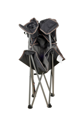 Wildtrak™ Varley Camp Chair with High-tensile Steel Frame, Cushioned Back Rest, Drink Holder, Weight Rated 136kg, Headrest Storage Pocket , Carry Bag with Shoulder Strap