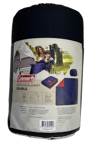 Coleman™ Plush Double Blanket, Quilt Construction, 180T Brushed Polyester Shell, Coletherm™ Hollow Polyester Filling, Temp Rating: 5°C, 215 x 100cm