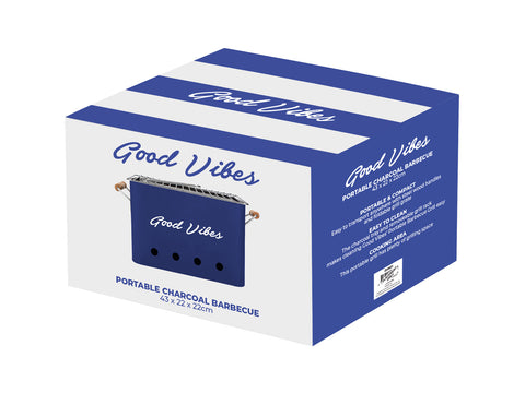 Good Vibes™ Portable Charcoal BBQ - Navy