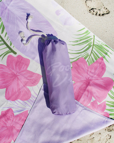 Good Vibes™ Premium Quick Dry 300gsm Microfibre Waffle, Double Sided Beach Towel - Hawaiian Shore