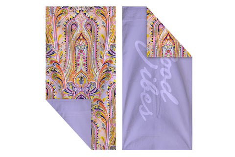 Good Vibes™ Premium Quick Dry 300gsm, Compact, Sand Free, Double Sided Beach Towel - Nomad Paisley