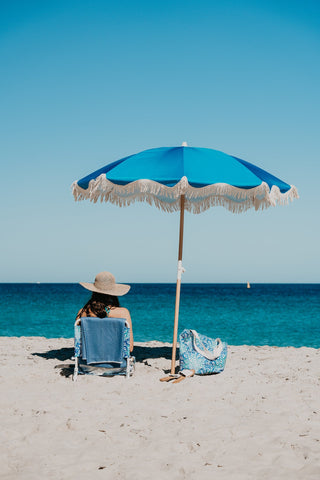 Good Vibes™ 160cm Premium Waffle Beach Towel with Storage Bag, Double Sided, Eco Friendly, Sand Free, Quick Dry, Ultra Absorbent - Peacock Paradise