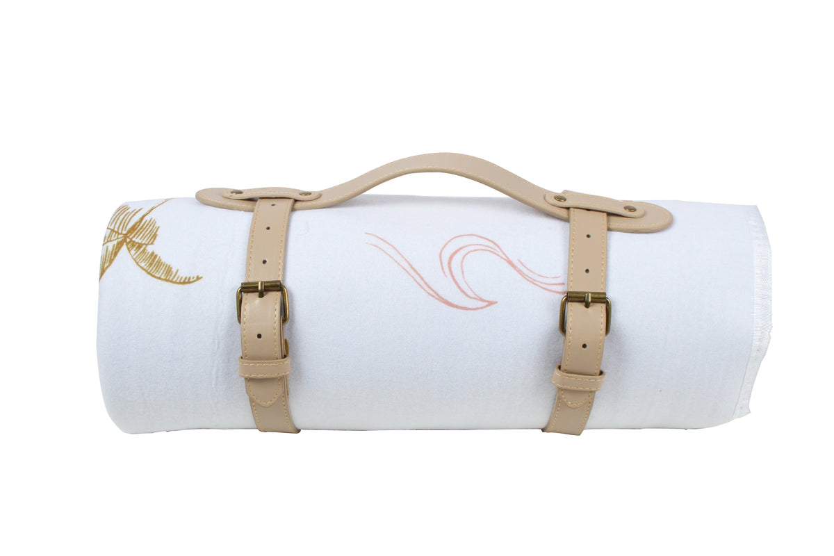 Good Vibes™ Family Picnic Blanket, Carry Strap, Oxford Fleece, Waterproof Base 200x150cm - Coco And Waves