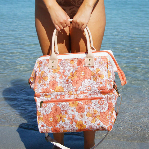 Premium Insulated Picnic Cooler Bag - Hippie Daisies