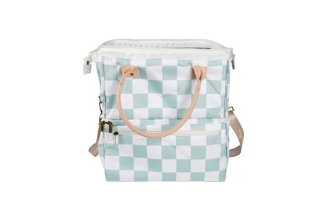 Insulated Picnic Cooler Bag - Sage Check