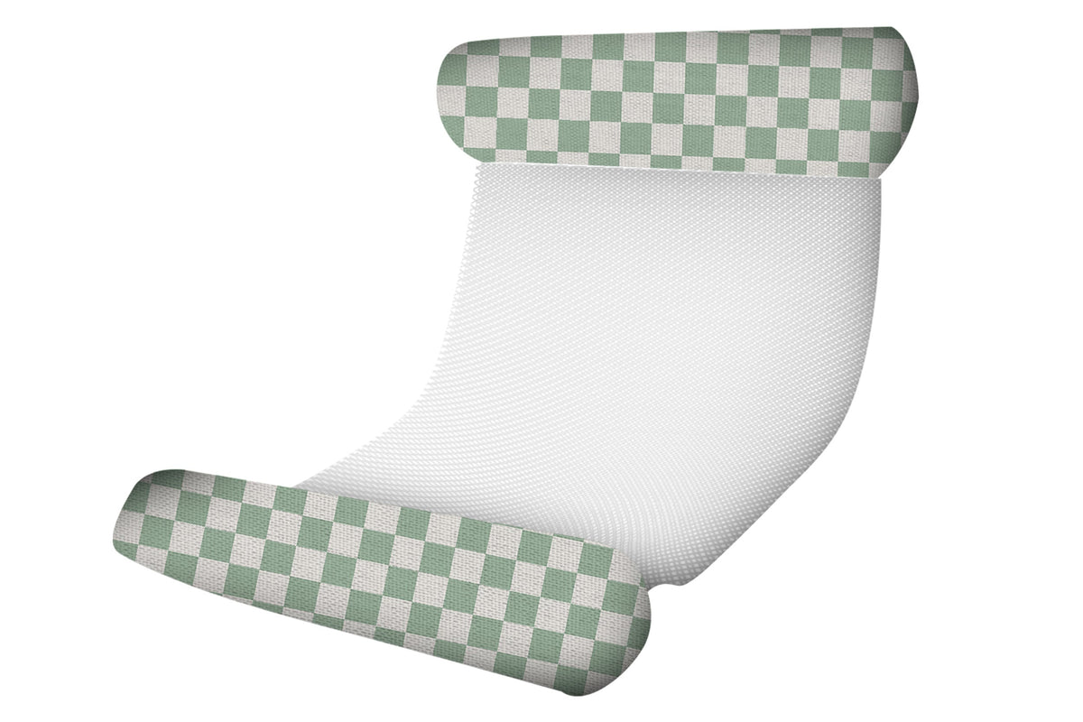 Good Vibes™ 4in1 Inflatable Beach Pool Hammock 130 x 70cm - Sage Check