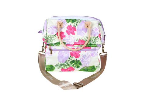 Good Vibes™ Premium Insulated Picnic Cooler Bag, Carry Handles, 2 Separate Compartments, Holds 24+ Cans - Hawaiian Shore