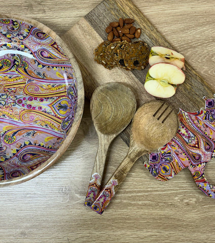 Nomad Paisley Check 2Pc Salad Servers