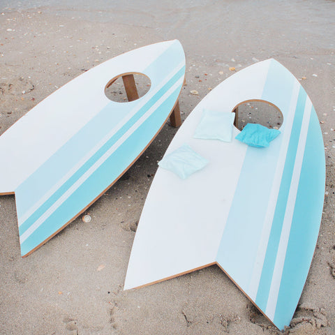 Good Vibes™ Beach Games, Outdoor Games, Surfboard Bean Bag Toss, 83 x 40 x 1cm