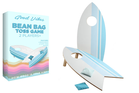Good Vibes™ Beach Games, Outdoor Games, Surfboard Bean Bag Toss, 83 x 40 x 1cm