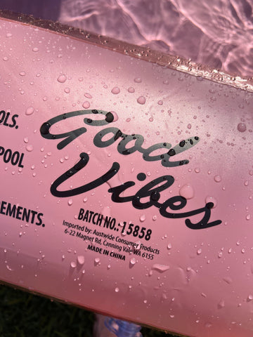Good Vibes™ Inflatable Family Swimming Pool Extra Large Twin Tube Heavy Duty PVC Pink  262x175x50cm