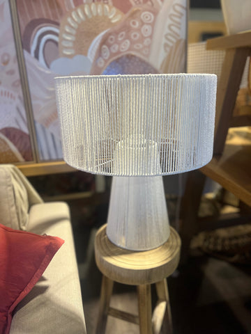 Aurora White Rope Table Lamp 45cm