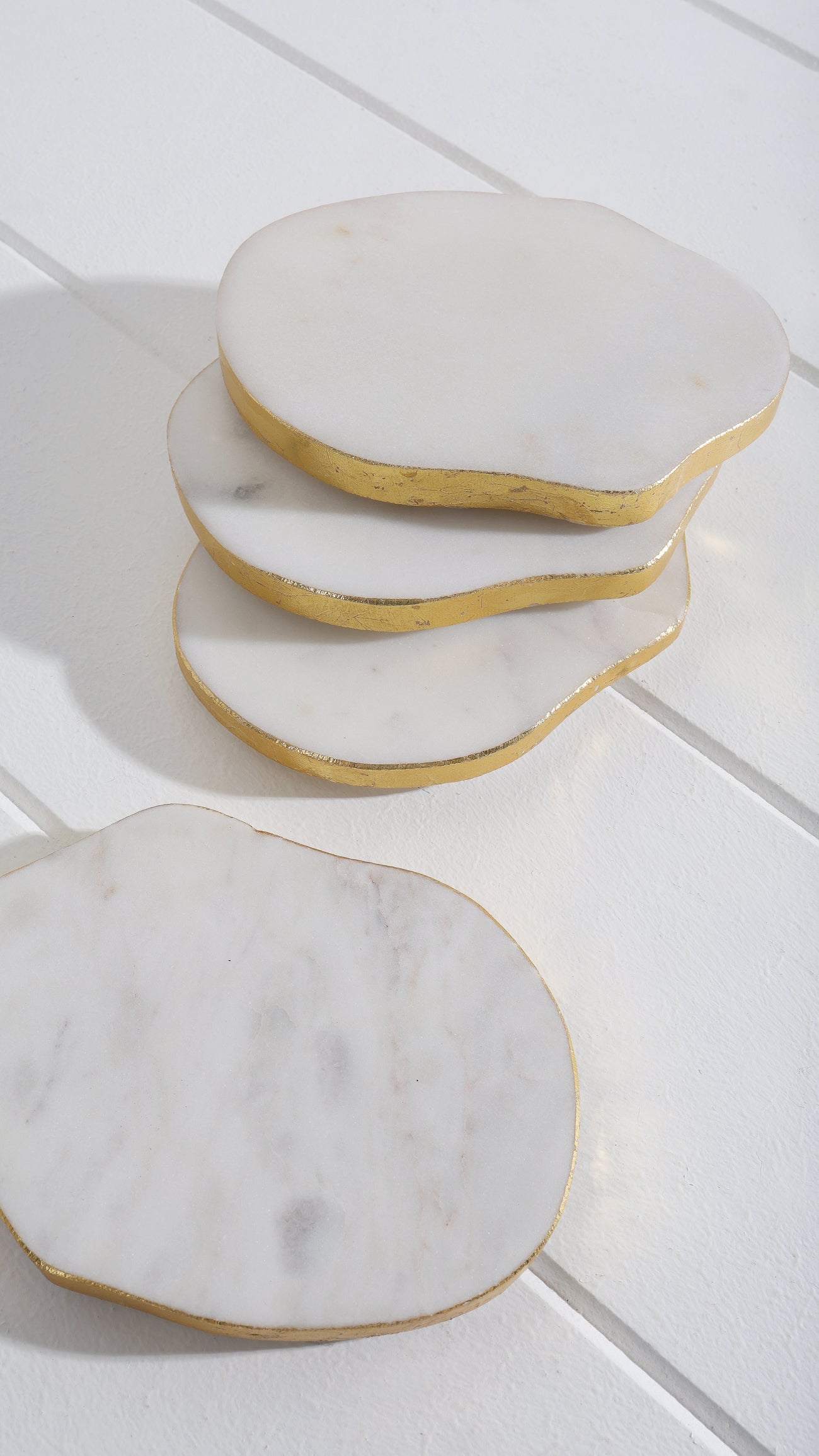 Explore the Wendell Marble Coasters with Gold Foil Edge - Set of 4, Available at Maine & Crawford, Australia