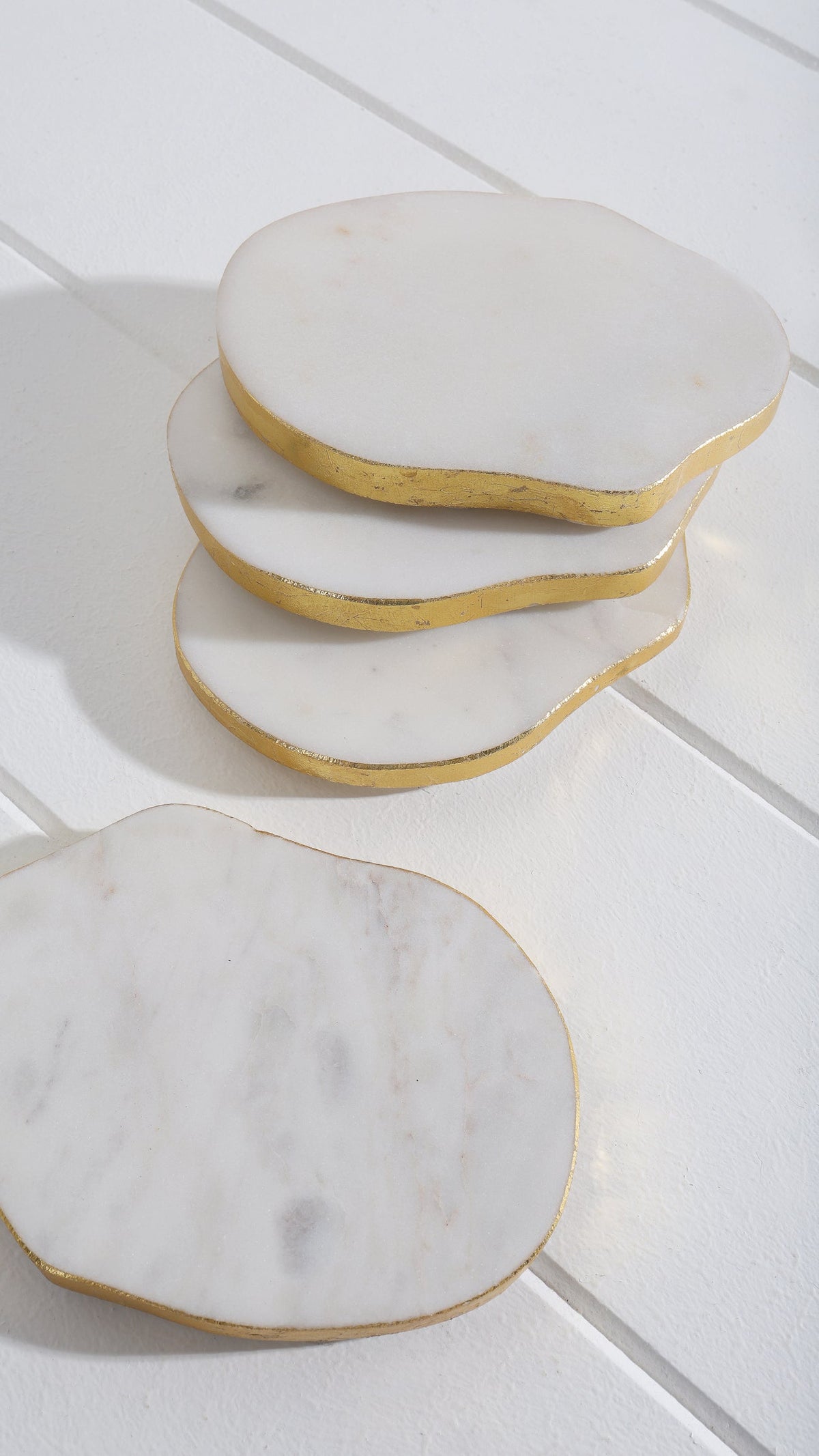 Explore the Wendell Marble Coasters with Gold Foil Edge - Set of 4, Available at Maine & Crawford, Australia