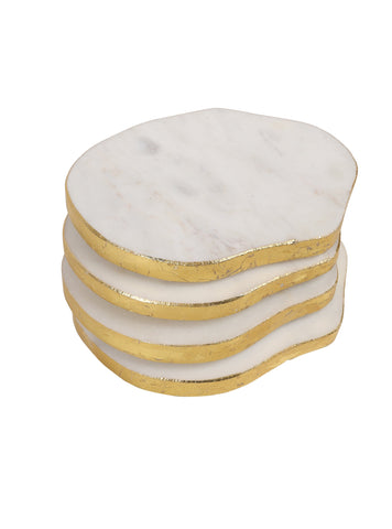 Classic Wendell Marble Coasters with Gold Foil Edge - Available at Maine & Crawford, Australia