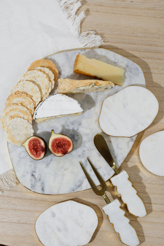 Premium Wendell Marble Coasters with Gold Foil Edge - Shop Now at Maine & Crawford