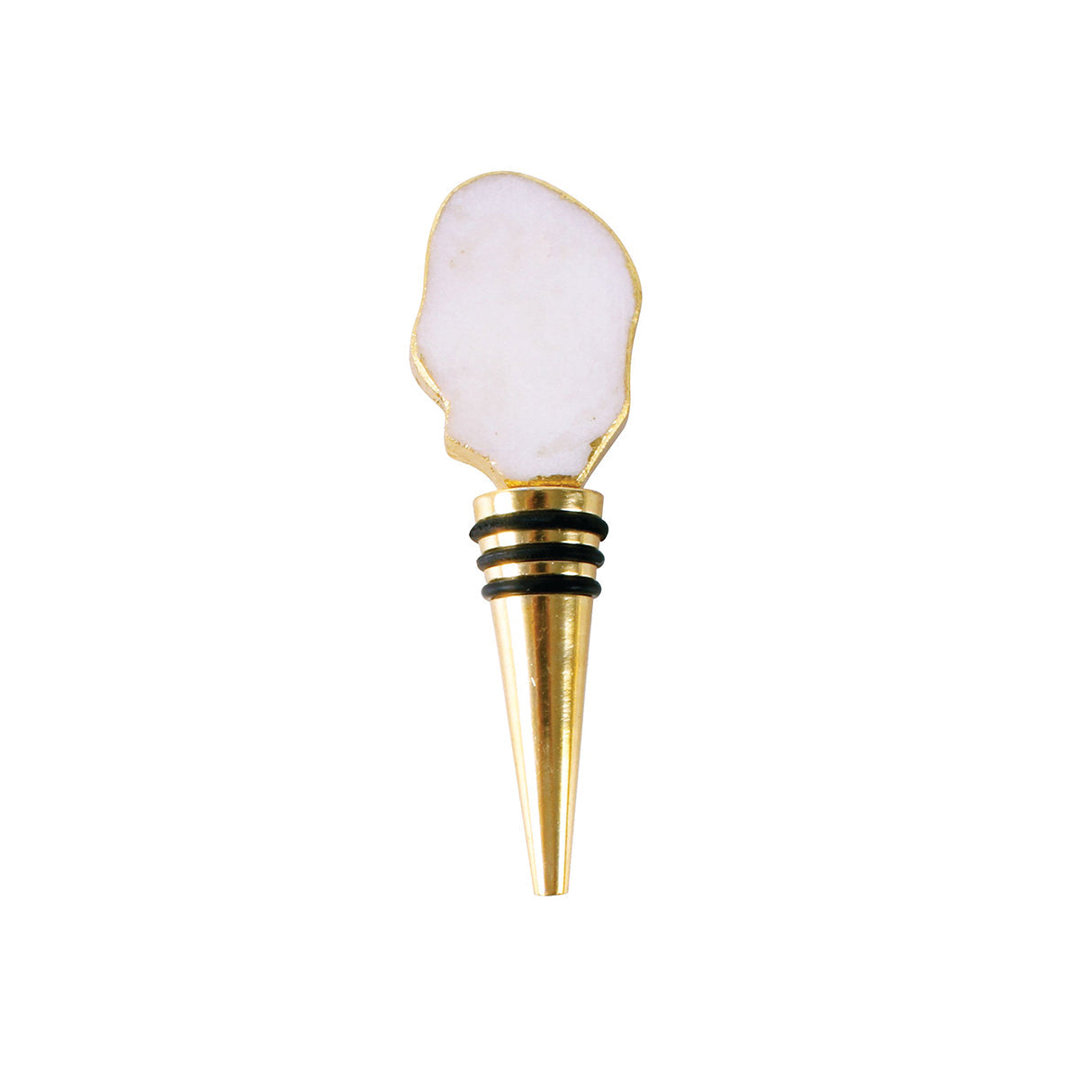 Wolcott Marble Wine Stopper with Elegant Gold Foil Detailing