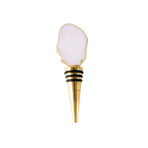 Wolcott Marble Wine Stopper with Elegant Gold Foil Detailing