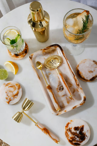 Ophelia Set of 3 Cocktail Tools - Amber with Gold Accent
