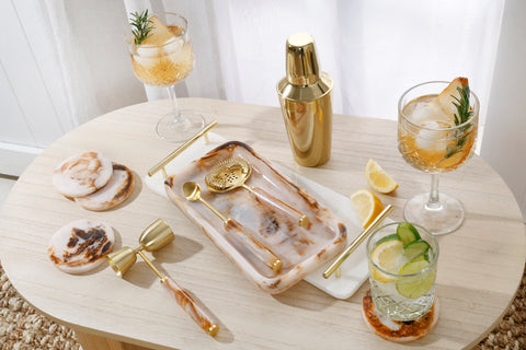 Ophelia Set of 3 Cocktail Tools - Amber with Gold Accent