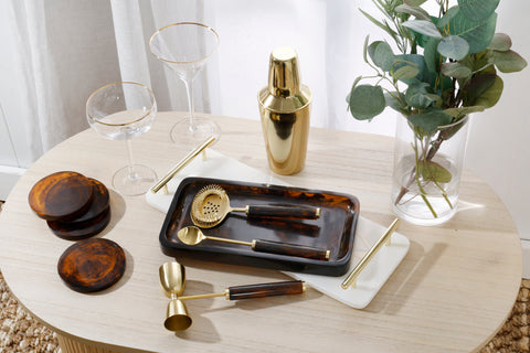 Ophelia Resin Serving Tray 28cm - Tobacco
