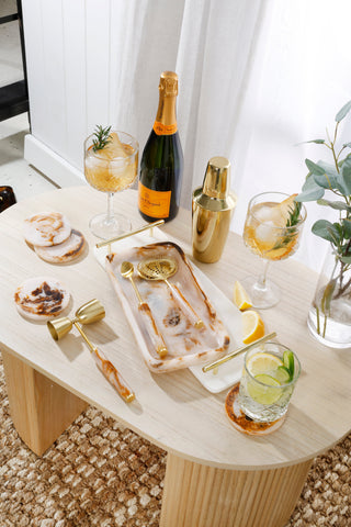 Ophelia Set of 3 Cocktail Tools - Amber with Gold Accent
