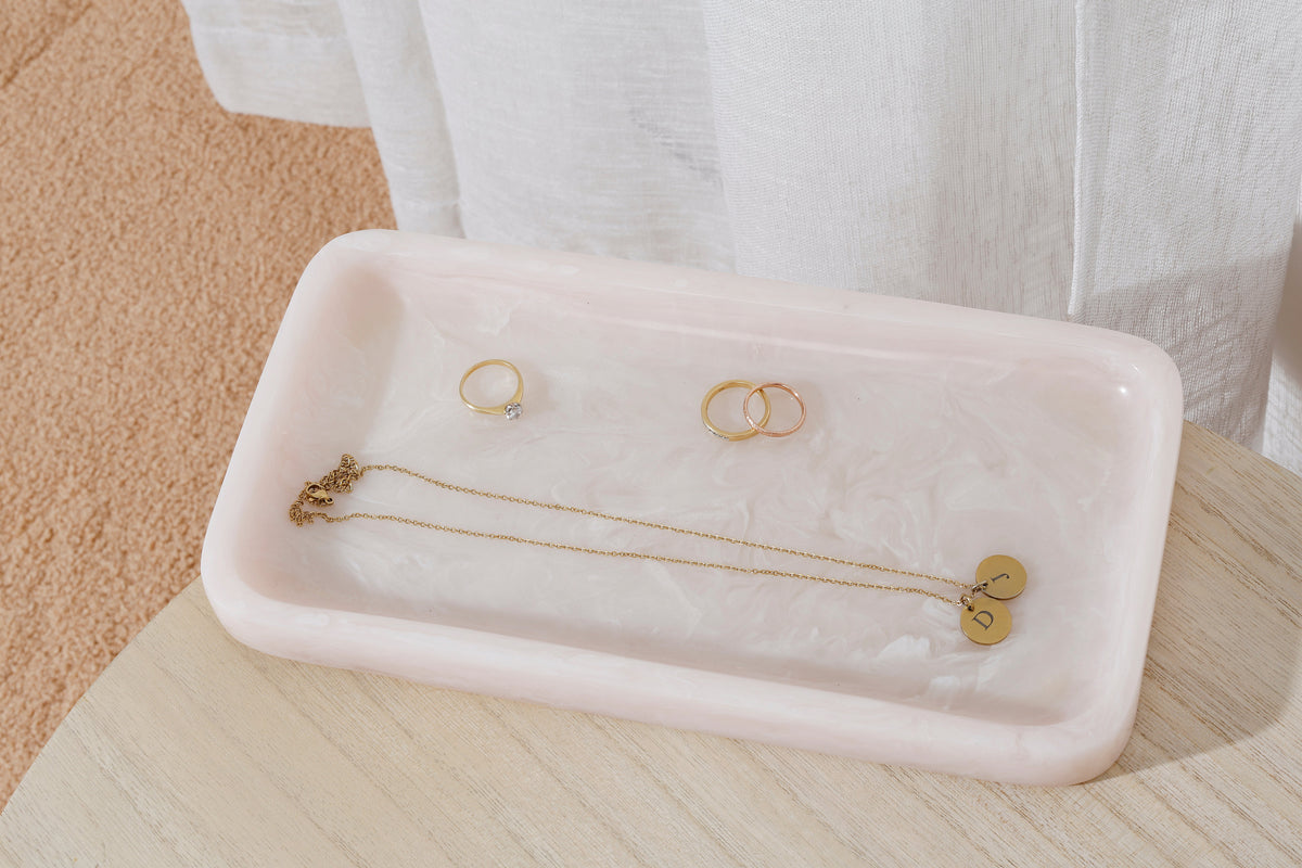 Ophelia Resin Serving Tray 28cm - Pearl