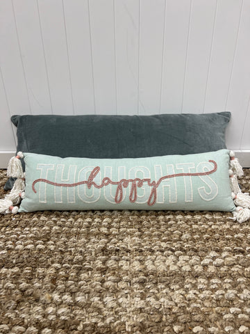 Sage Velvet Long Cushion