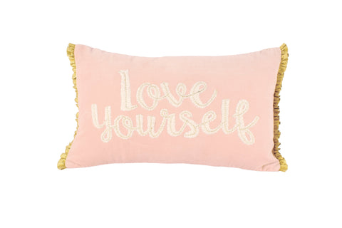 Bayla Cotton Embroidered Filled Cushion With Frill