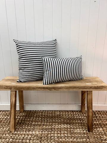 Black & White Cotton Stripe Cushion 50X30cm
