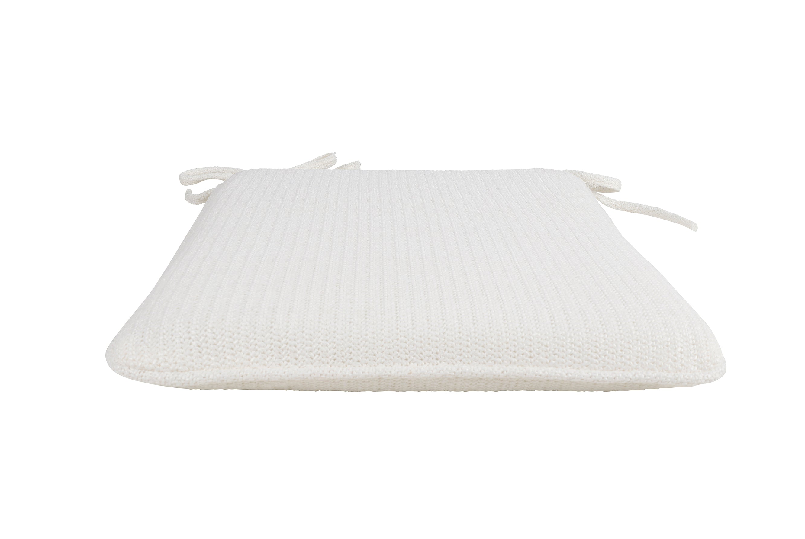 White Aspen Outdoor Seat Cushion with ties, perfect for outdoor seating, 42 x 40 x 5 cm