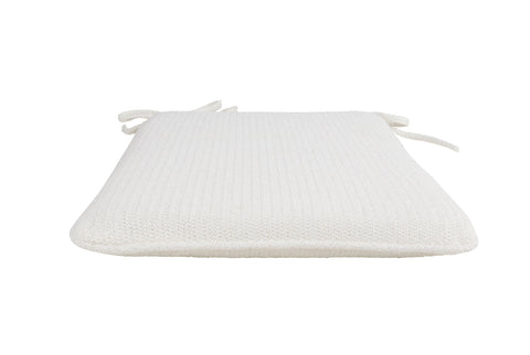 White Aspen Outdoor Seat Cushion with ties, perfect for outdoor seating, 42 x 40 x 5 cm