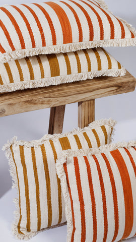 Cora Terracotta Stripe Cushion 40X40cm