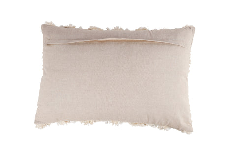 Cream Tassel Pom Pom Cushion 60 x 40cm