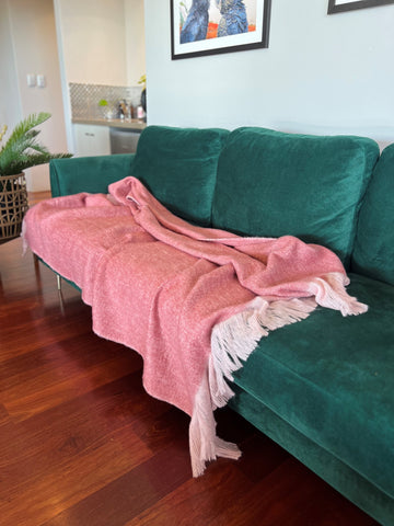 Baily Faux Mohair Throw With Fringing