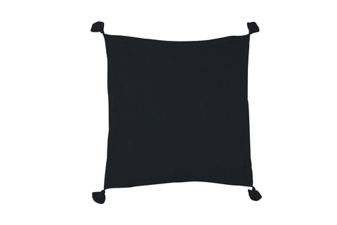 Barnes Chunky Knit Throw With Tassels Black