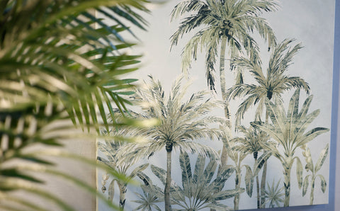 Belle Palm Paradise Print Stretched Canvas 80 x 80cm