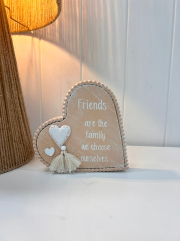 Friends Heart Shaped Plaque