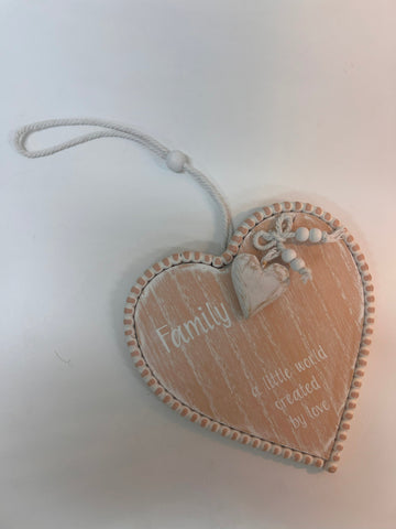 Family Heart Shaped Hanging Plaque