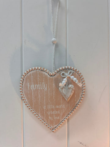 Family Heart Shaped Hanging Plaque