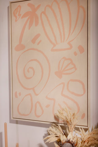 Birch Painted Beach Framed Canvas 90 x 60cm