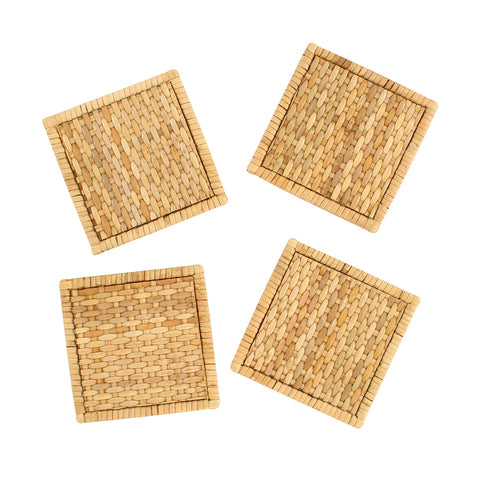 Ilana Natural Rattn Set Of 4 Coasters