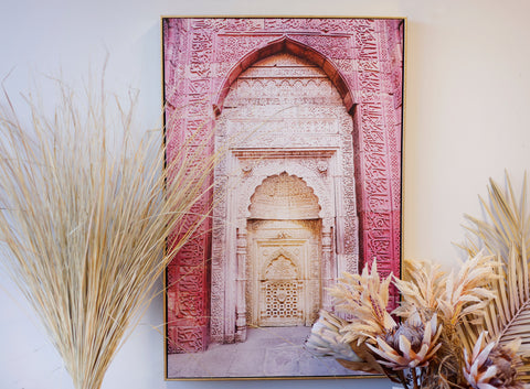 Blaise Moroccan Doors Canvas In Gold Frme 90 x 60 x 5cm