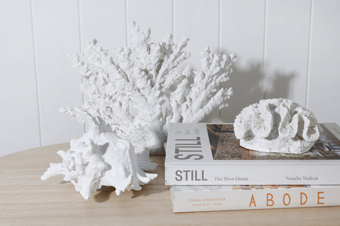 Coral Resin Ornaments White 31 x 27 x 23cm